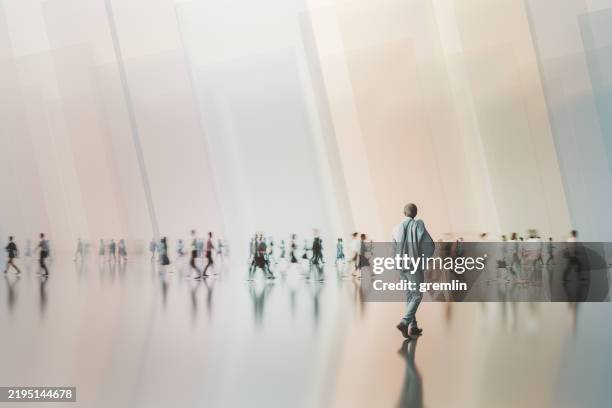 businessman walking in vr environment - stor grupp av människor bildbanksfoton och bilder