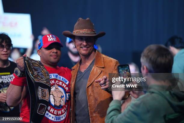 Matthew McConaughey in attendance at SmackDown at Moody Center on January 24, 2025 in Austin, Texas.