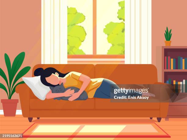 bildbanksillustrationer, clip art samt tecknat material och ikoner med a peaceful rest - sleep woman