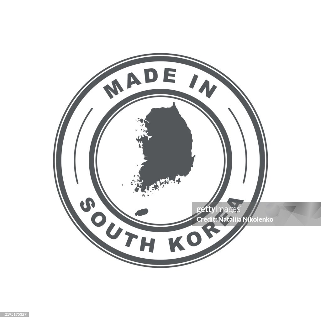 Made in South Korea. Emblem of the country of origin of the product. Product label. Quality mark.