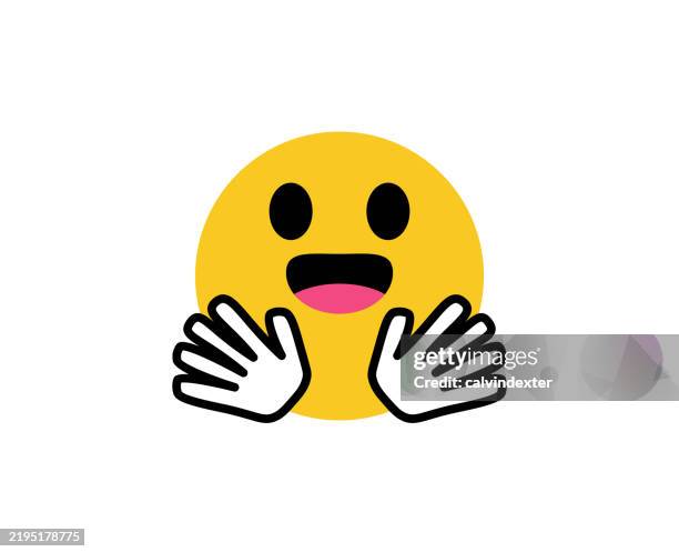 emoji icon design - hug goodbye stock illustrations