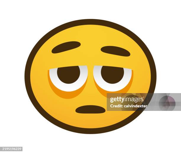 emoji with bags under the eyes - tired eyes stock illustrations