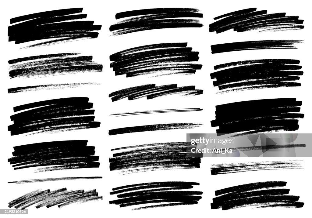 Set of brush strokes