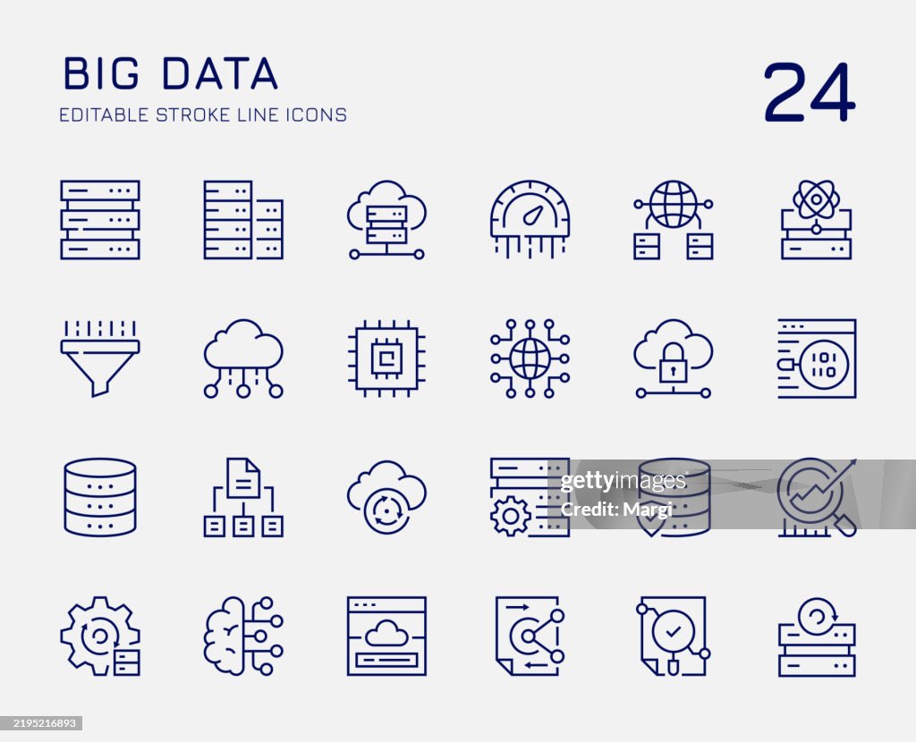 Big Data Line Icons