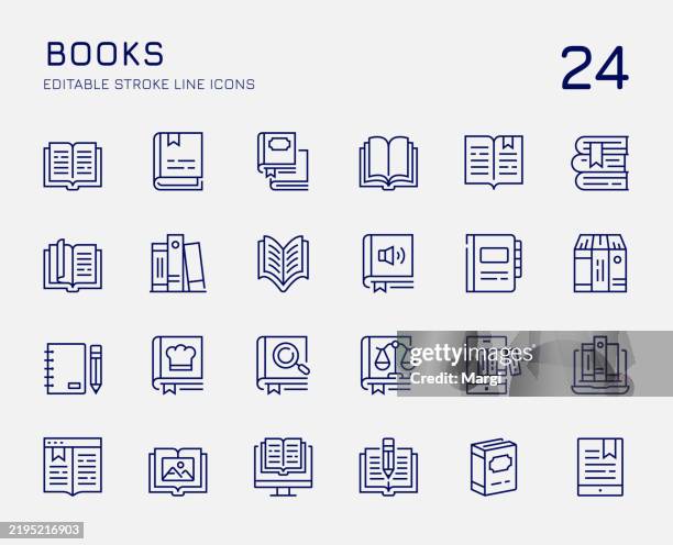 ilustrações, clipart, desenhos animados e ícones de ícones da linha dos livros - símbolo ortográfico