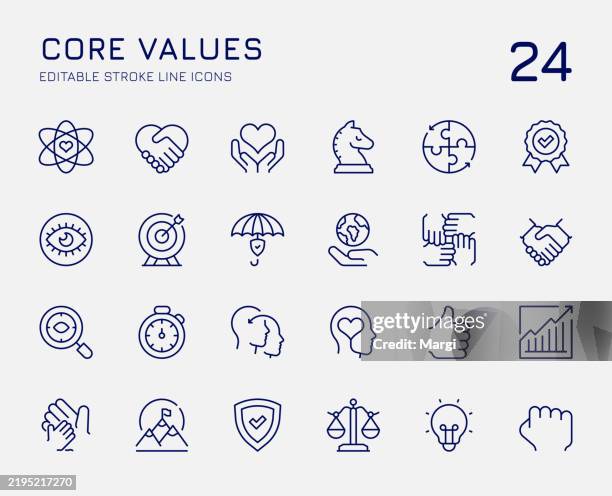 ilustrações de stock, clip art, desenhos animados e ícones de core values line icons - empatia