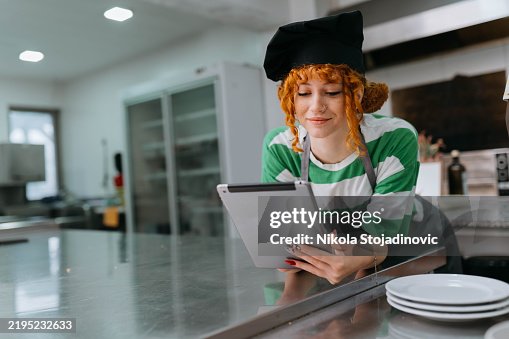 Chef using tablet Chef using tablet
