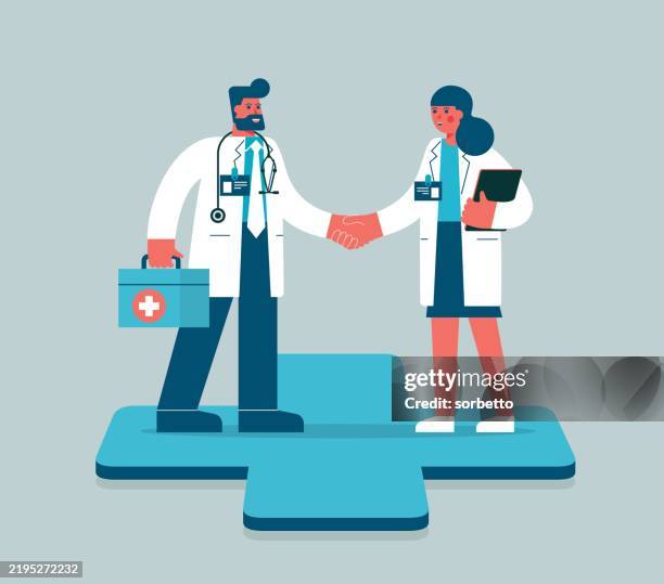 coordination - nurses working together stock illustrations