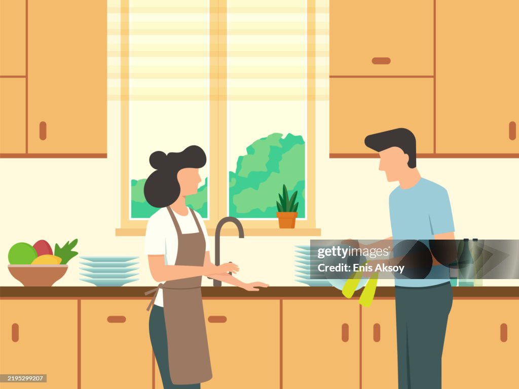 Daily Chores in a Cozy Kitchen