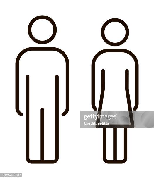 vector icons of man and woman. - männliche person stock-grafiken, -clipart, -cartoons und -symbole