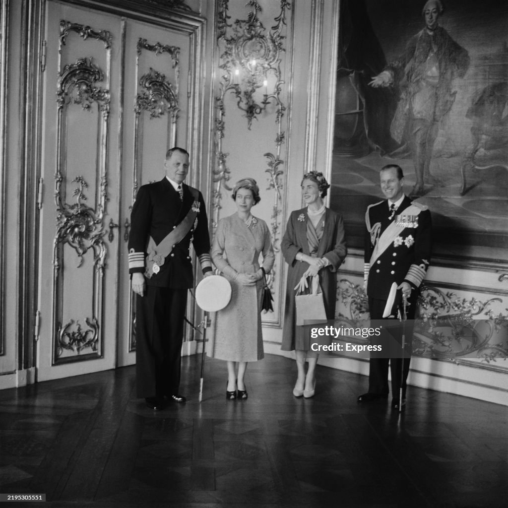 King Frederik IX, Queen Ingrid, Elizabeth II, Prince Philip