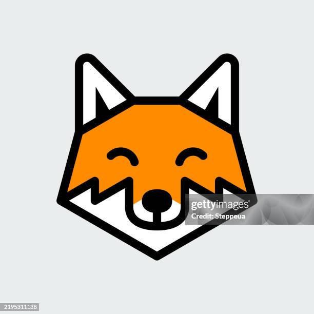 fox icon - cute foxes stock illustrations