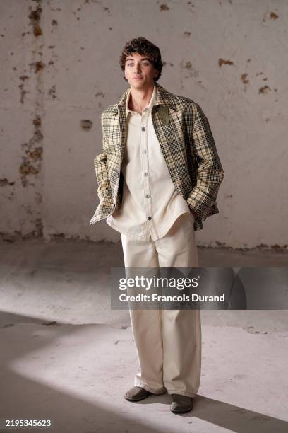 Gavin Casalegno attends the AMI - Alexandre Mattiussi Menswear Fall-Winter 2025/2026 show as part of Paris Fashion Week on January 22, 2025 in Paris,...