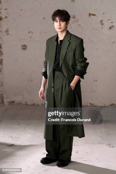 Choi Woo-shik attends the AMI - Alexandre Mattiussi Menswear Fall-Winter 2025/2026 show as part of Paris Fashion Week on January 22, 2025 in Paris,...