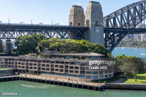 Sydney 5 star hotel, Park Hyatt Hotel, in the Rocks area of Sydney beneath the Sydney Harbor bridge.