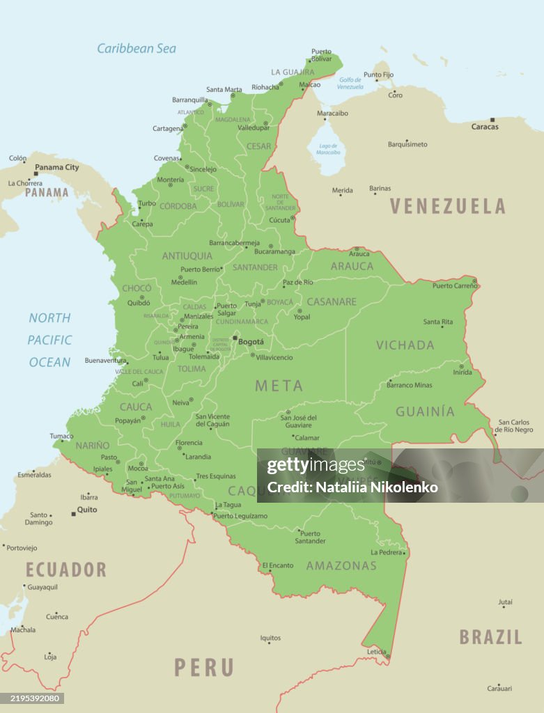 Colombia Layout Colombia Detailed Map With Regions And Cities Of The Country High-Res ...