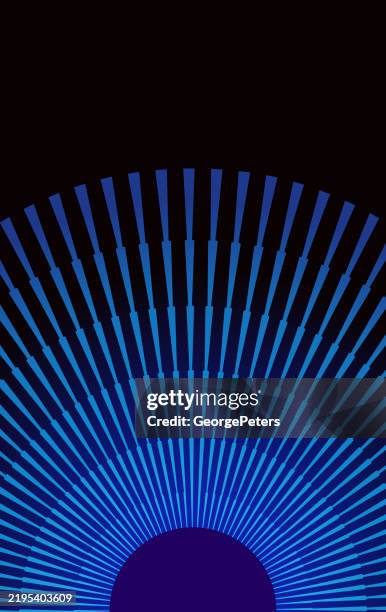 vertical abstract background. concentric circles and light beams - semi circle stock illustrations
