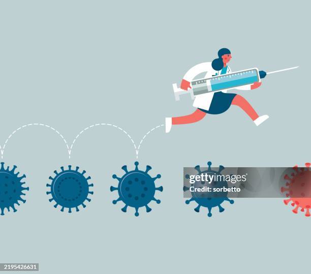 vaccine injection - getting flu shot stock illustrations