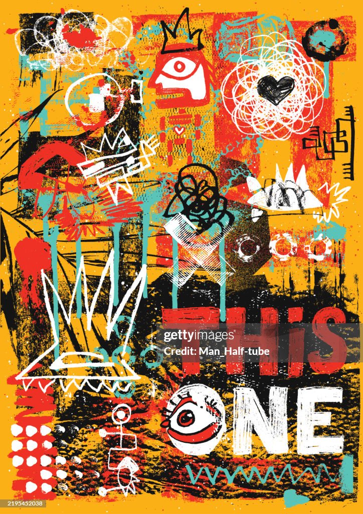Abstract poster, grunge design elements