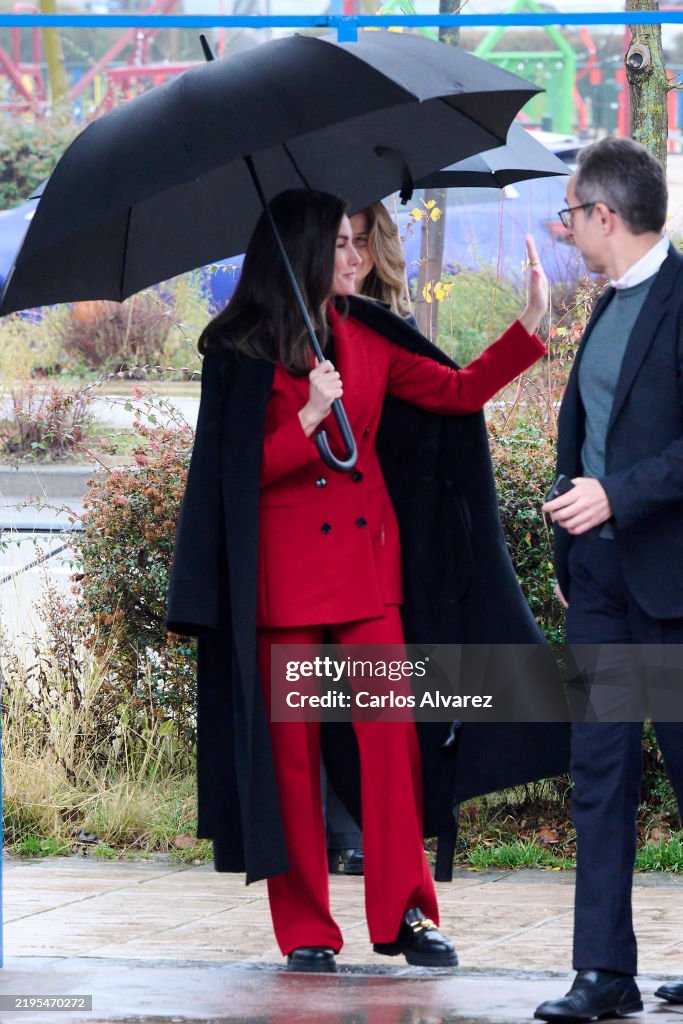 Queen Letizia Visits "Cortes De Cadiz" School In Madrid