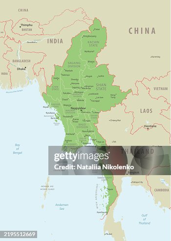 Myanmar Overview Myanmar Detailed Map With Regions And Cities Of The Country High-Res ...