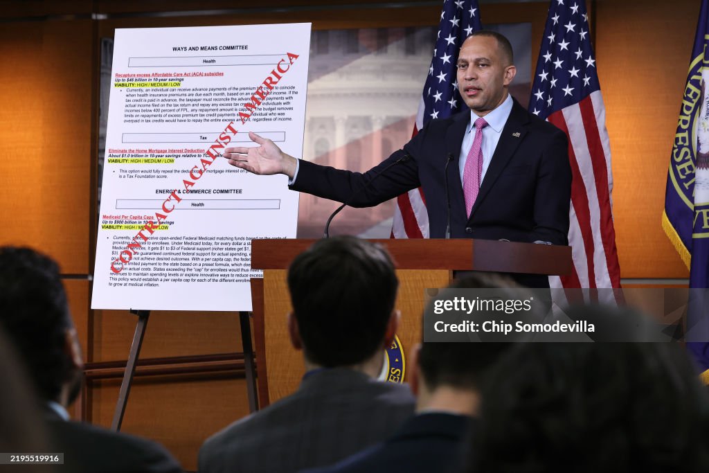 House Minority Leader Hakeem Jeffries Speaks During Weekly Press Conference