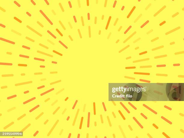 yellow sun glow heat summer zoom new excitement lines out background - zoom blur stock illustrations