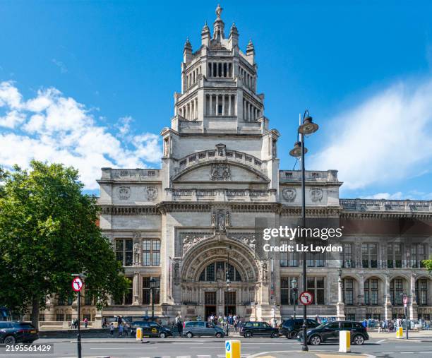 entrance, v&a museum, london, england - victoria and albert museum london stock pictures, royalty-free photos & images