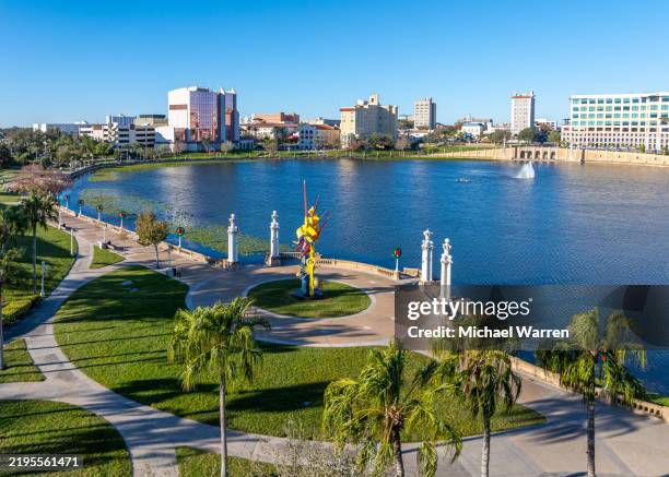 lakeland, florida skyline aerial - lakeland florida building stock pictures, royalty-free photos & images