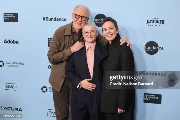 John Lithgow, Aud Mason-Hyde and Olivia Colman attend the "Jimpa" Premiere during the 2025 Sundance Film Festival at Eccles Center Theatre on January...