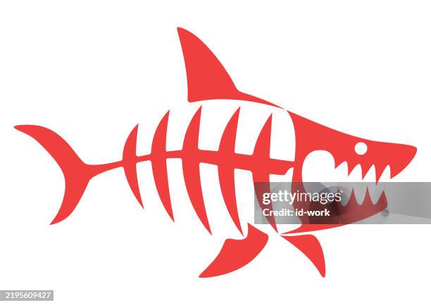 angry shark bone icon - shark jaws stock illustrations