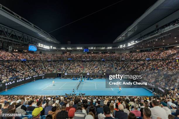 General view of Rod Laver Arena during the Men's Singles Semifinal match between Jannik Sinner of Italy and Ben Shelton of the United States on day...