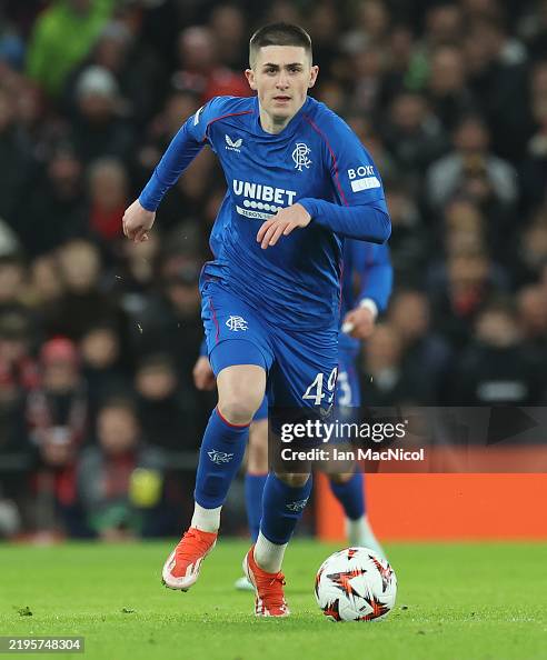 Bailey Rice of Rangers controls the ball during the UEFA Europa... News ...
