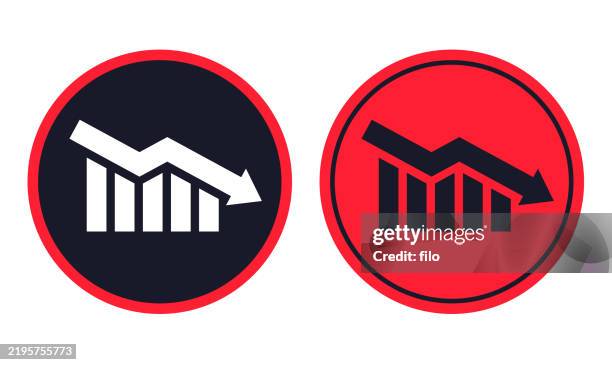stock commodity financial data decrease loss chart symbol icon - stock market crash stock illustrations
