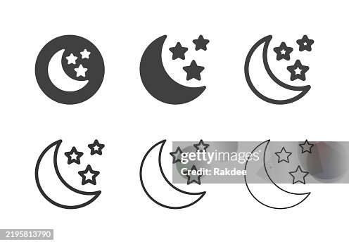 Crescent Moon and Star Icons - Multi Series Crescent Moon and Star Icons - Multi Series