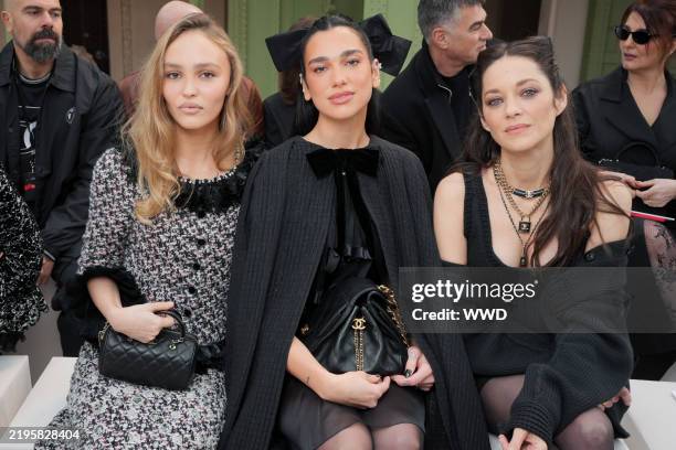 Lily-Rose Depp, Dua Lipa, Marion Cotillard at the Chanel Haute Couture Spring/Summer 2025 fashion show as part of Paris Couture Fashion Week held at...