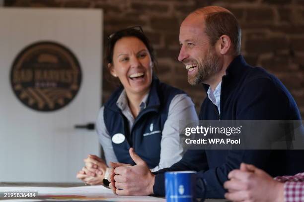 Prince William, Prince of Wales during a visit to Lower Blakemere Farm, a Duchy Focus Farm in Hereford, to learn more about how the multigenerational...