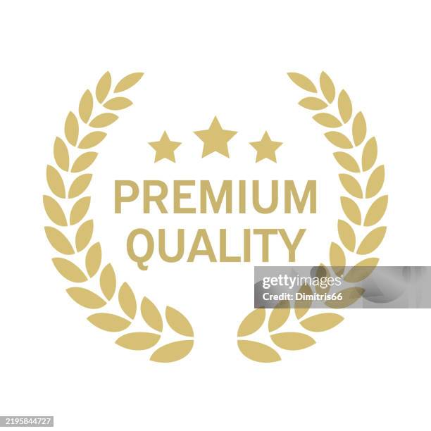 ilustraciones, imágenes clip art, dibujos animados e iconos de stock de insignia de corona de primera calidad - calidad