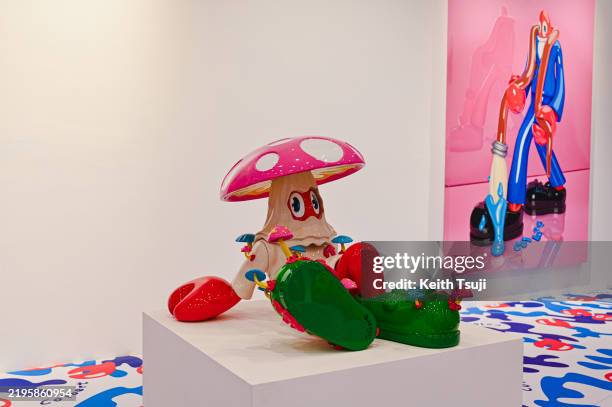Philip Colbert's artwork Sitting Lobster Mushroom is seen on display at the Art Space at Macao Cultural Center on January 27, 2025 in Macau, China.