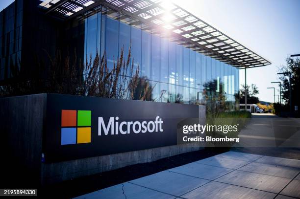 Signage outside the Microsoft campus in Mountain View, California, US, on Tuesday, Jan 28, 2025. Microsoft Corp. Is scheduled to release earnings...