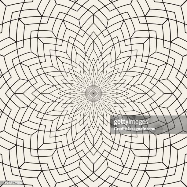 seamless geometric vector pattern - intersecting circles stock illustrations