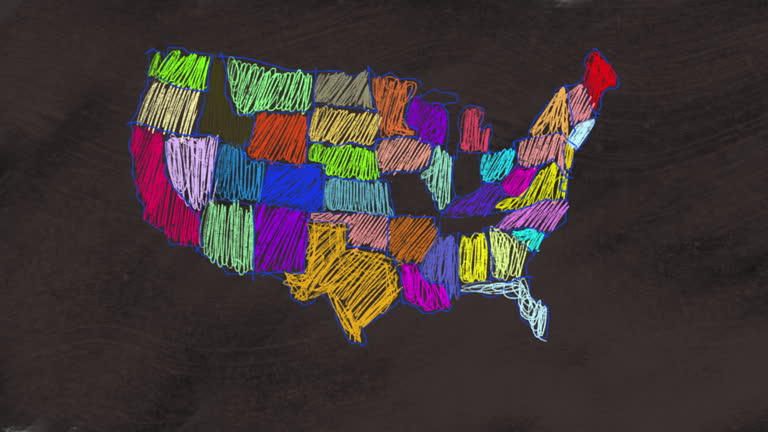 Usa Map Draw 114 Usa Map Line Drawing Stock Videos, Footage, & 4K Video Clips ...