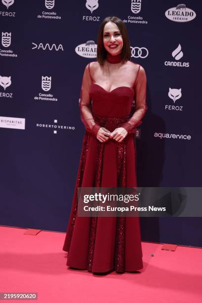 Actress Paula Ortiz poses on the red carpet of the Feroz Awards 2025, at the Pazo da Cultura, on 25 January, 2025 in Pontevedra, Galicia, Spain. The...