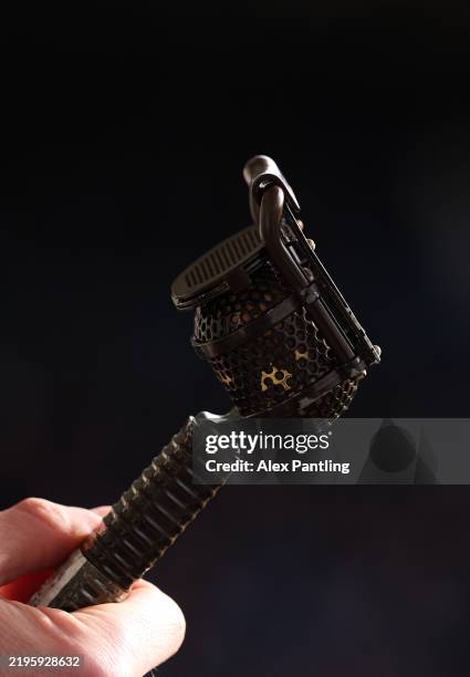 Detailed view of a commentators microphone during the Sky Bet Championship match between Luton Town FC and Millwall FC at Kenilworth Road on January...