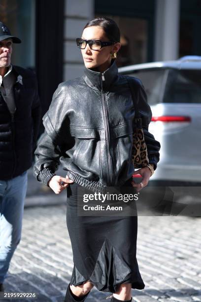 Bella Hadid is seen in SoHo on January 25, 2025 in New York City.