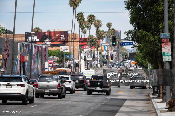 sunset boulevard, los angeles, california, usa - sunset-boulevard-los-angeles stock pictures, royalty-free photos & images