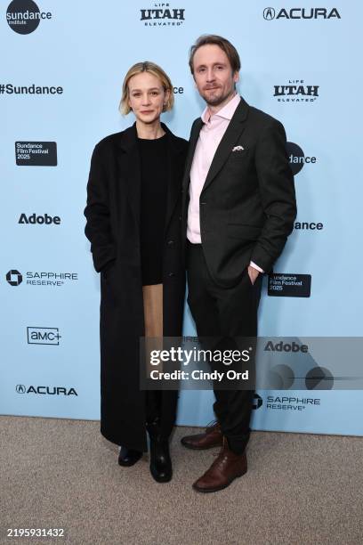 Carey Mulligan and Tom Basden attend "The Ballad Of Wallace Island" Premiere during the 2025 Sundance Film Festival at Eccles Center Theatre on...