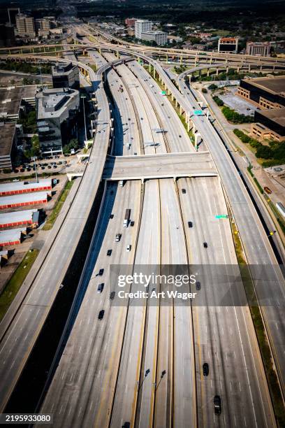 dallas freeway interchange - high five interchange stock pictures, royalty-free photos & images