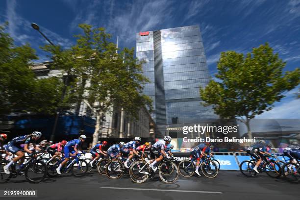 Nicole Steigenga of The Netherlands and AG Insurance-Soudal Team, Ella Wyllie of New Zealand and Team Liv Alula Jayco, Dilyxine Miermont of France...