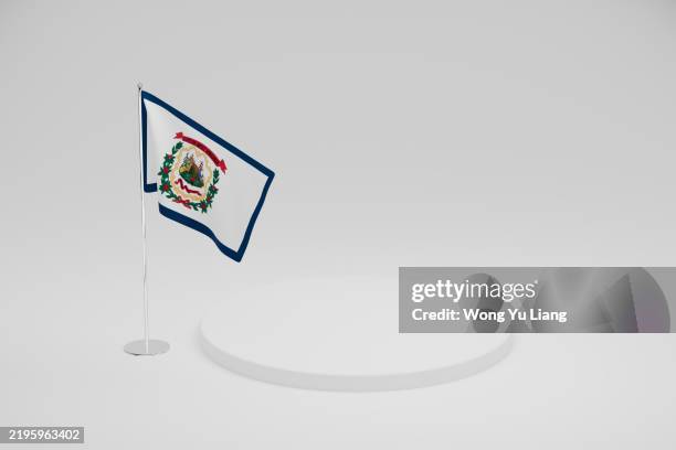 flag template, on white podium - west virginia us state stock pictures, royalty-free photos & images